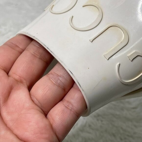 GUCCI Women's White Heeled Square Toe Slide Sandals Shoes Size 39 - Picture 8 of 16